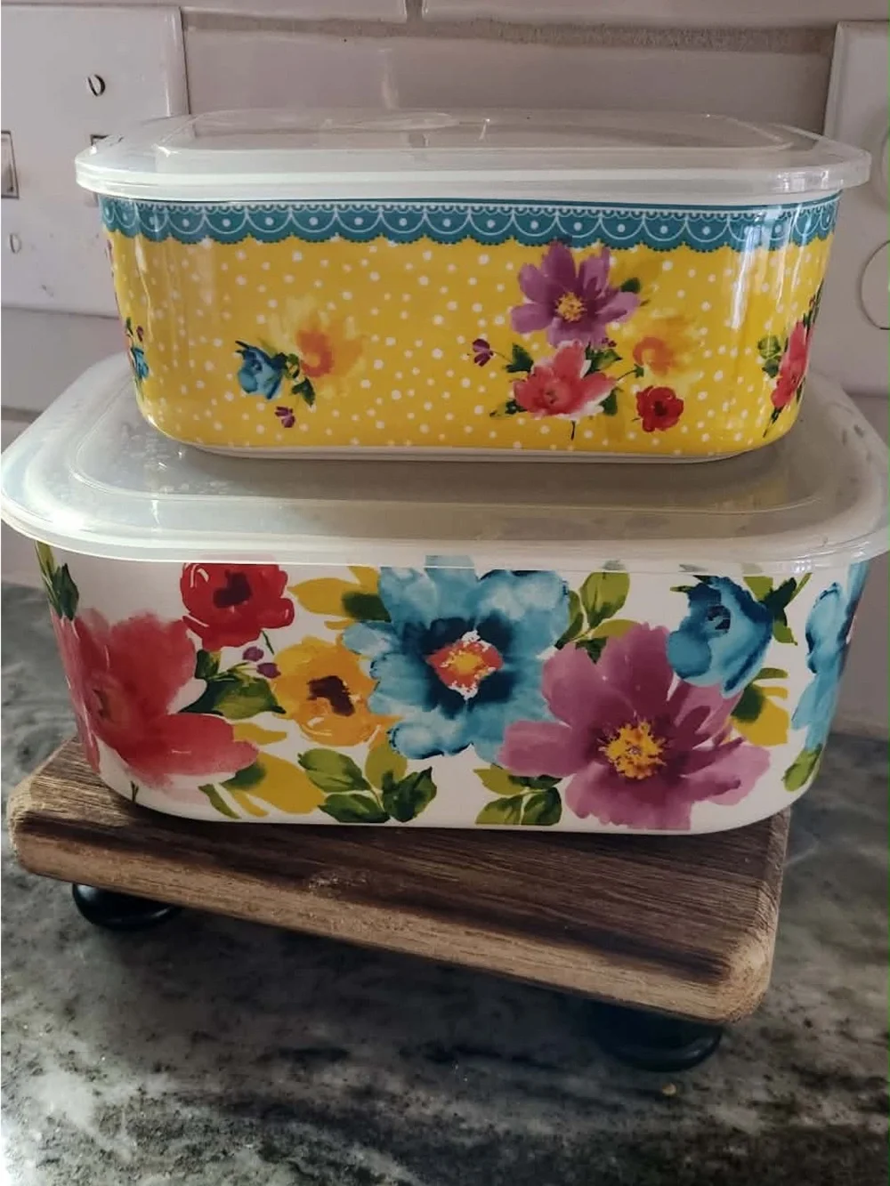 Floral Ceramic Bowl Set with- Multicolor pioneer women multiple pieces and sets